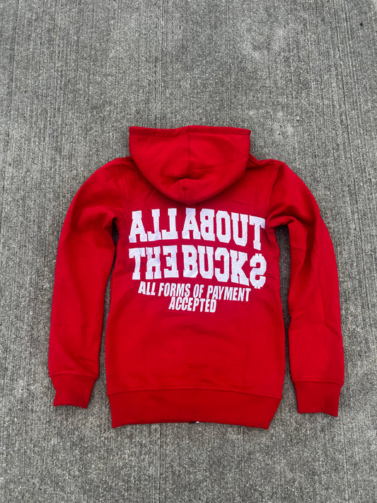 AllAboutTheBuck$ Red Zip-Up Jacket