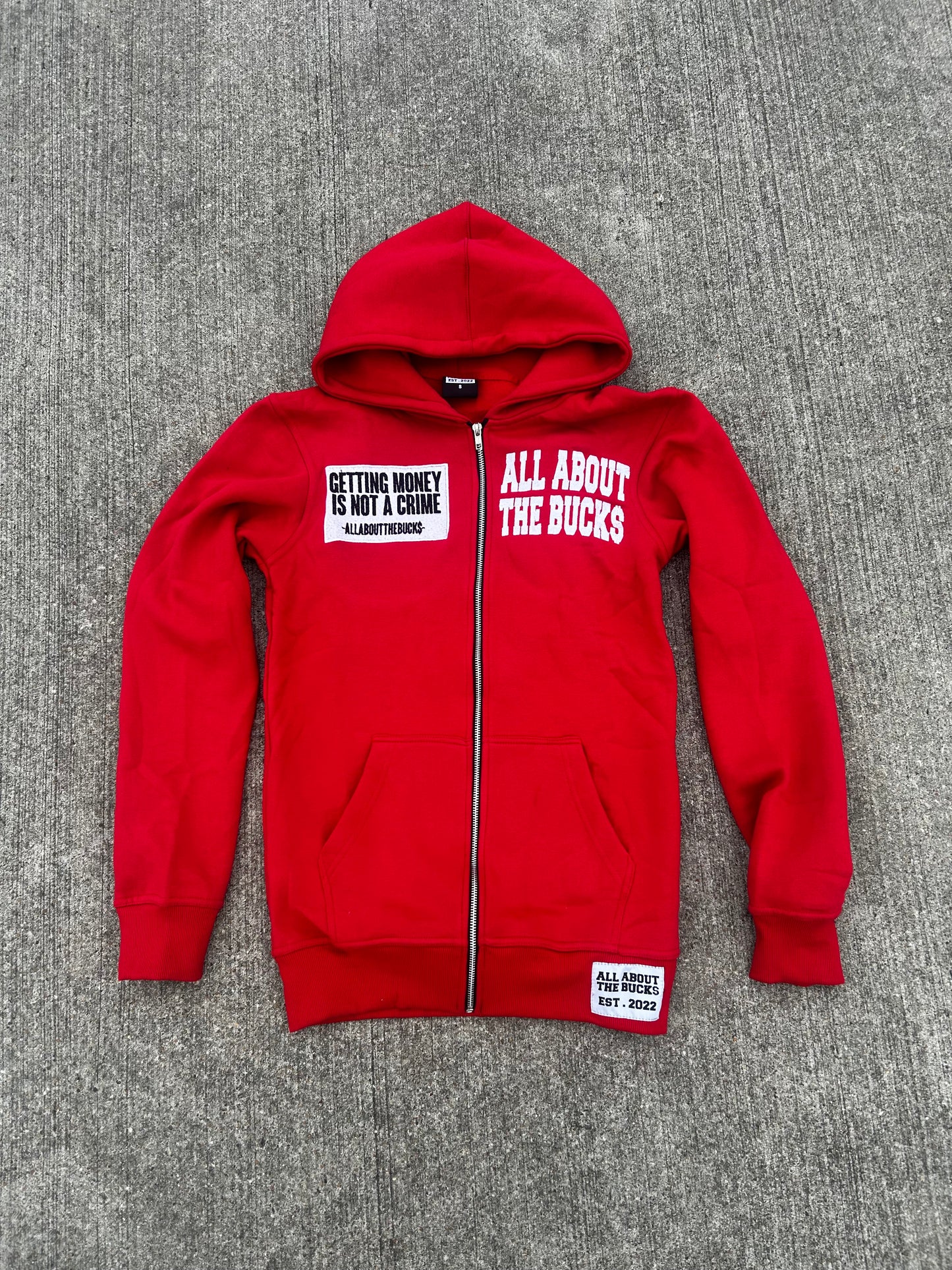 AllAboutTheBuck$ Red Zip-Up Jacket