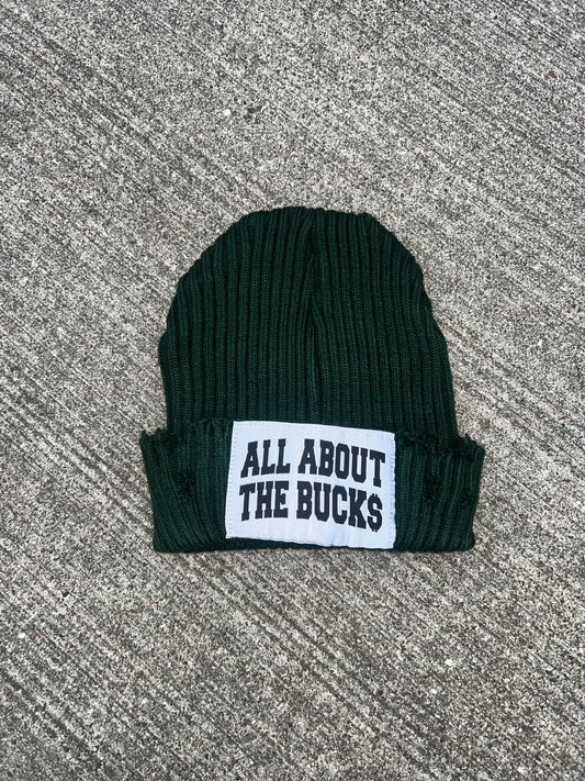 AllAboutTheBuck$ Forest Green Distressed Beanie